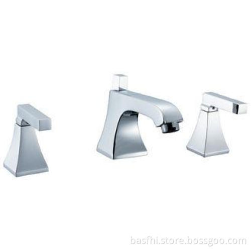 Modern 3 Hole Basin Tap Faucet , Bathroom Sink Mixer Taps